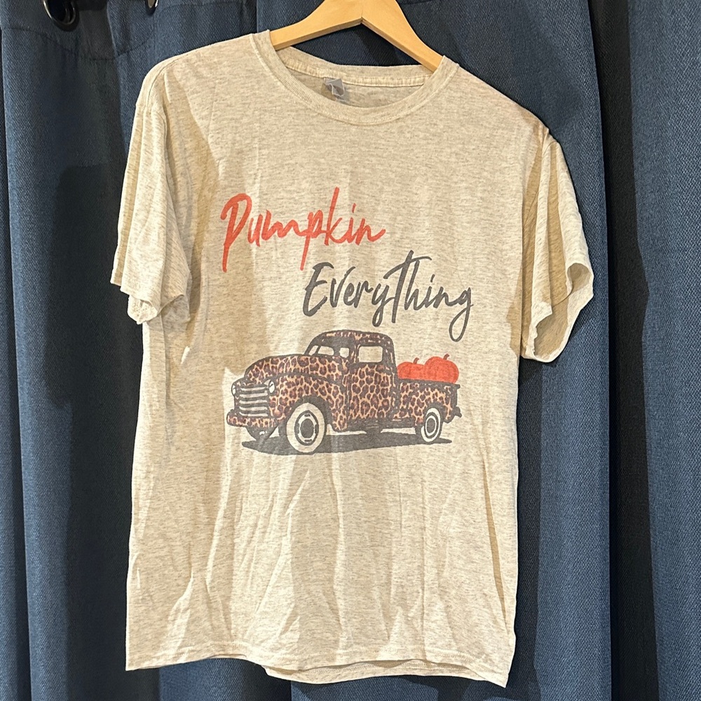 Jerzees Beige Pumpkin Everything Graphic Tee